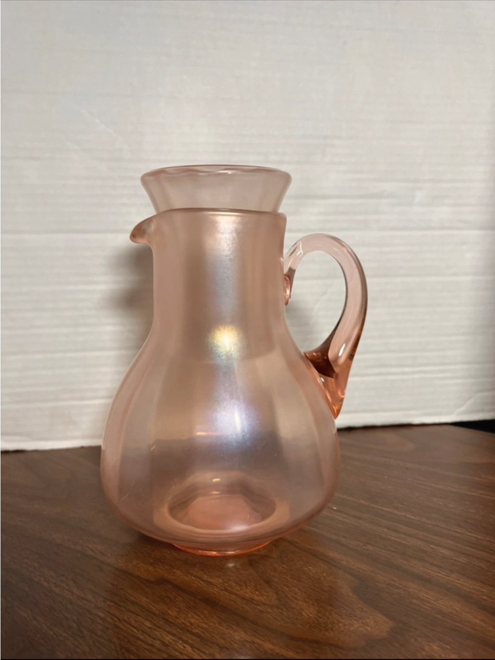 Fenton art glass guest set Iridescent Pink Glass Pitcher